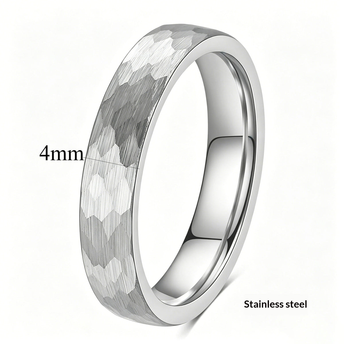 Bague en acier inoxydable marbré à l'échelle du poisson rétro