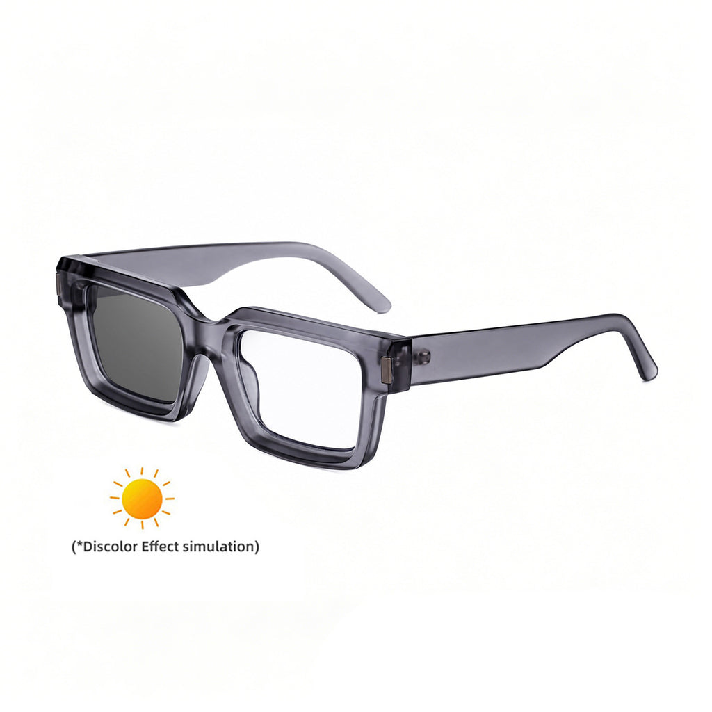Lunettes de soleil européennes et américaines à cadre carré de mode à changement de couleur pour hommes