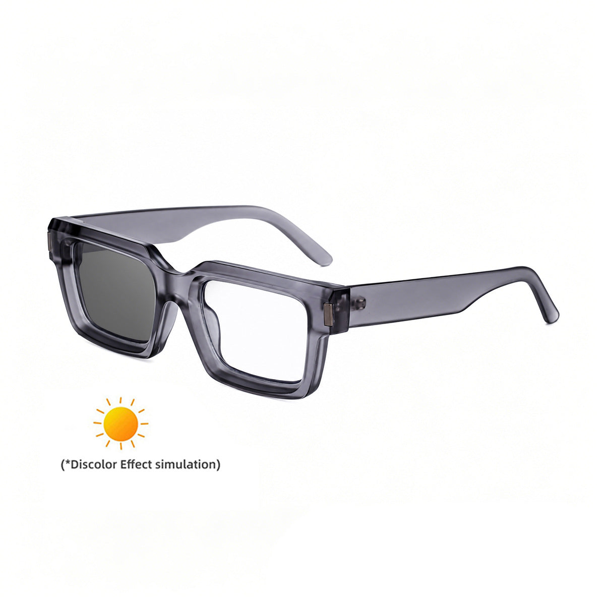 Lunettes de soleil européennes et américaines à cadre carré de mode à changement de couleur pour hommes
