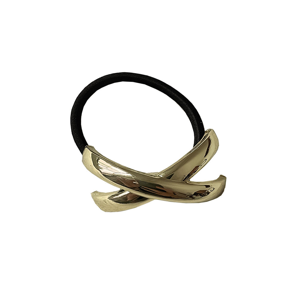 Géométrie métal concave-convexe élastique tempérament cheveux anneau corde de cheveux
