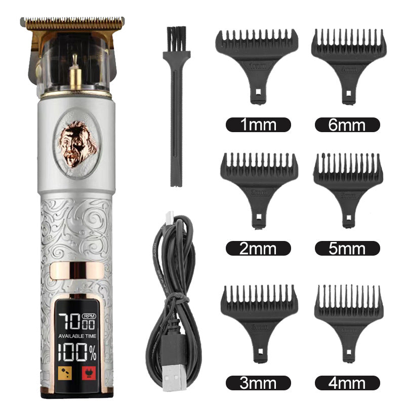 Clipper électrique électrique cheveux Cutter Retro huile gravure tête