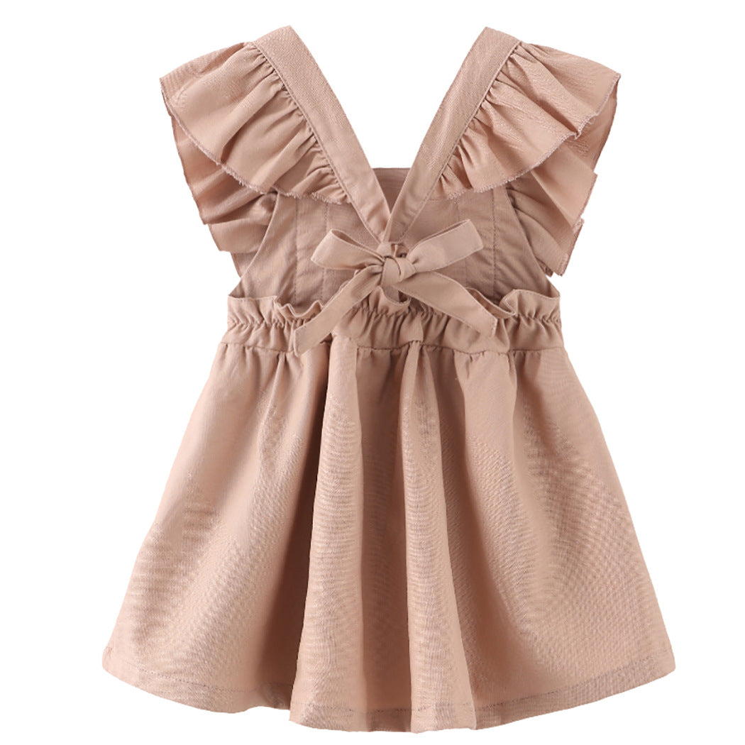 Robe de plage pour filles Baby Cotton Et Lin