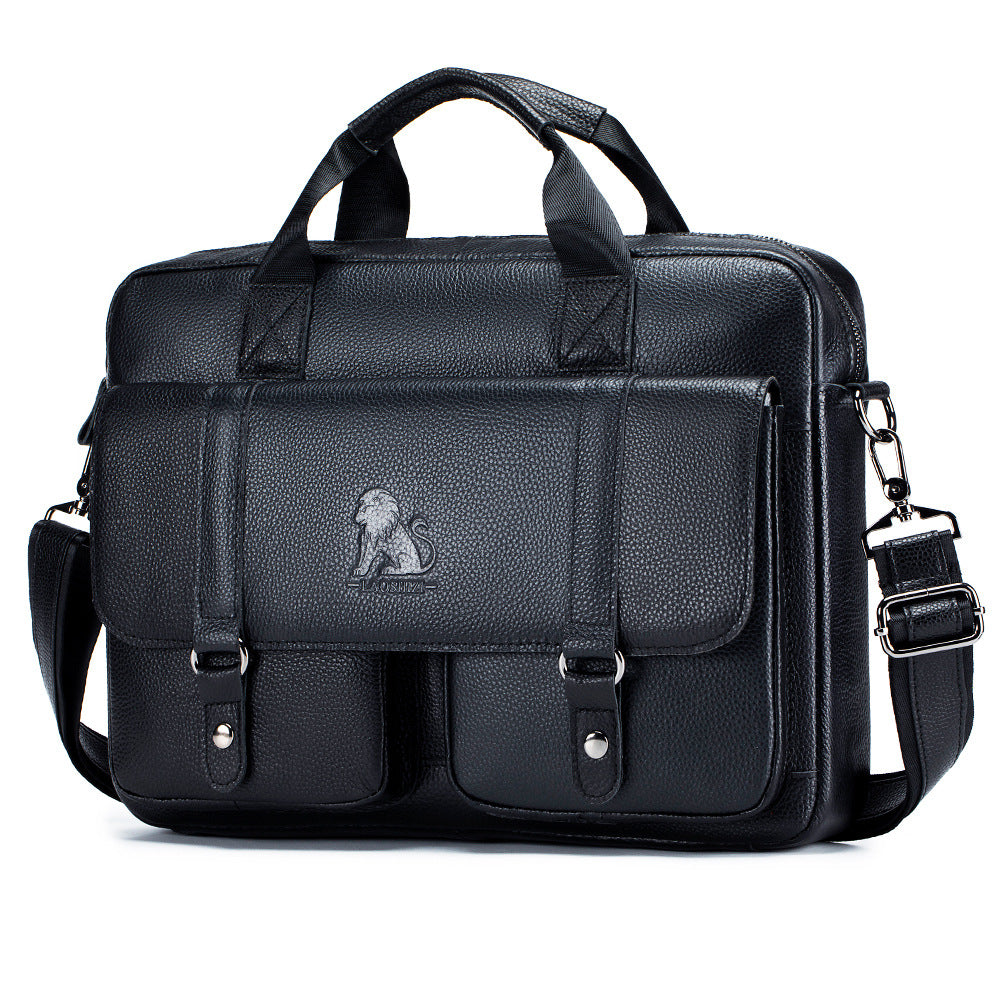 Sac à main Cowhide hommes affaires grande capacité