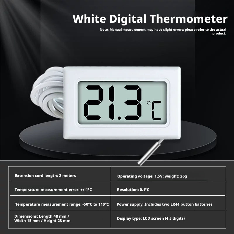 Sonde thermomètre numérique-2 mètres-blanc