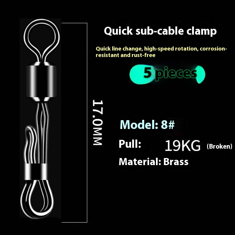 Quick Line Change Barrel Swivel Bearing Sortie rapide 8 mots Anneau
