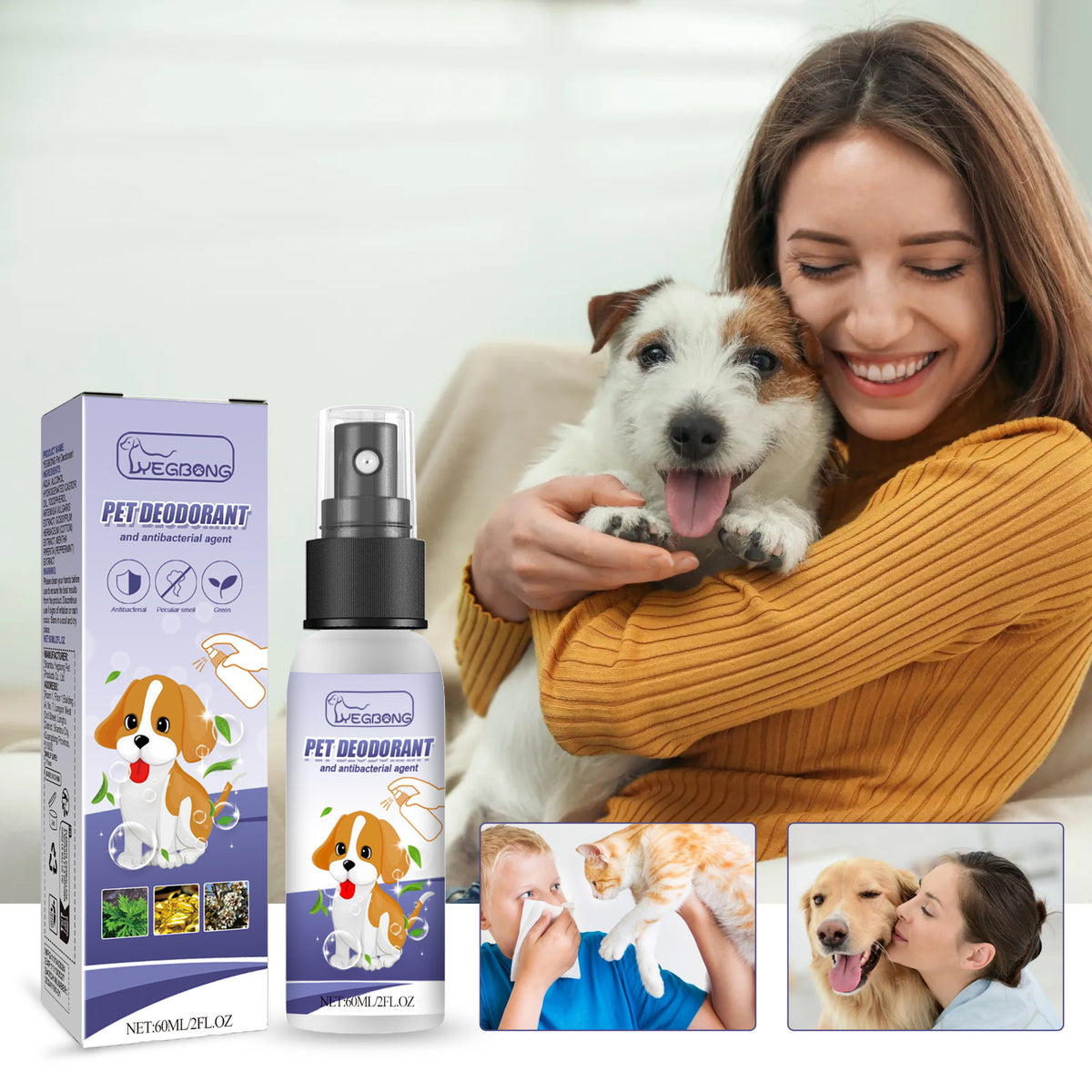 Pet deodorizing spray 60 ml — aloe vera