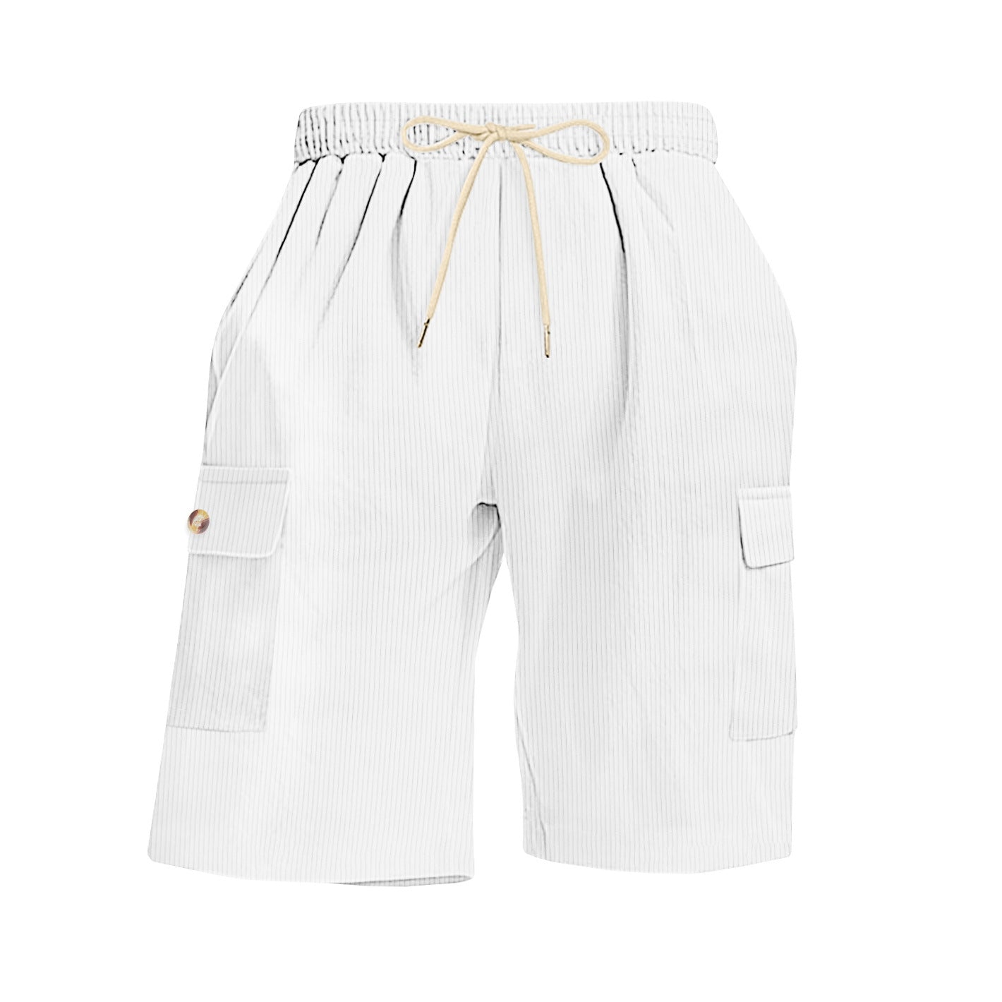 Été Corduroy Multi-Pocket Cinq points Short sport homme Dentelle-Up Casual Voiture de couleur solide