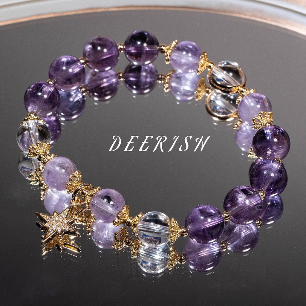 Natural Améthyst Student Office Worker Améthyst Bracelet en cristal Bracelet Femme Haute Sens
