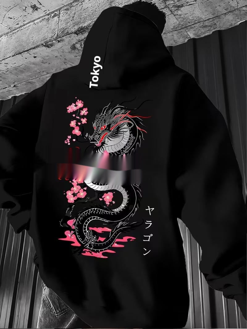Sweatshirt à capuche imprimé casual homme