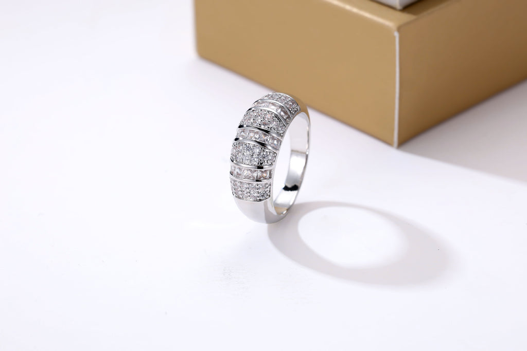 Anneau Zircon incrusté de cuivre pour femmes