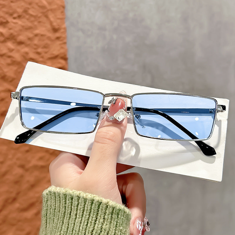 Lunettes de soleil de cadre en métal rétro pour hommes