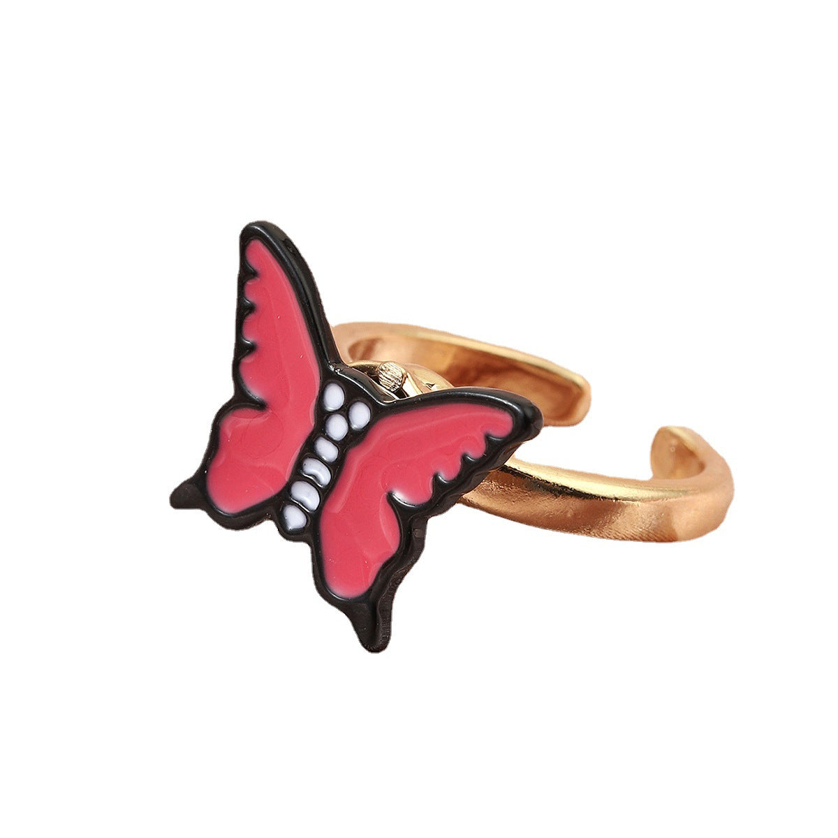 La mode La même douce bague tournante papillon