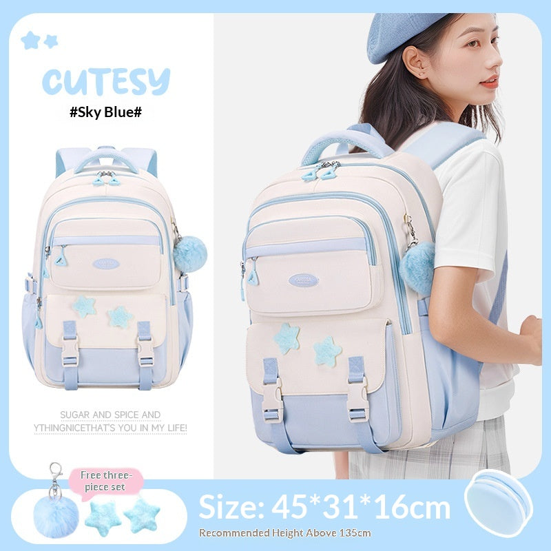 Moyen école et lycée filles sac à dos avec Trolley Sleeve