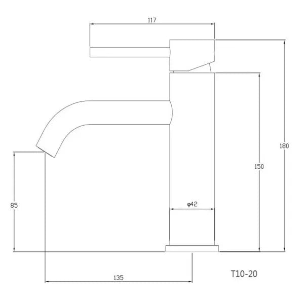 Robinet de toilette à poignée unique Robinet de lavoir en acier inoxydable Trou unique-T10