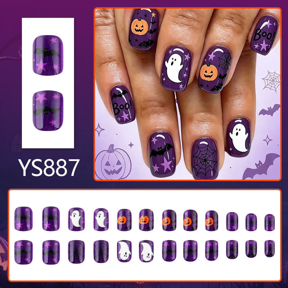 Faux ongles Halloween Ghost Spiderweb amovible