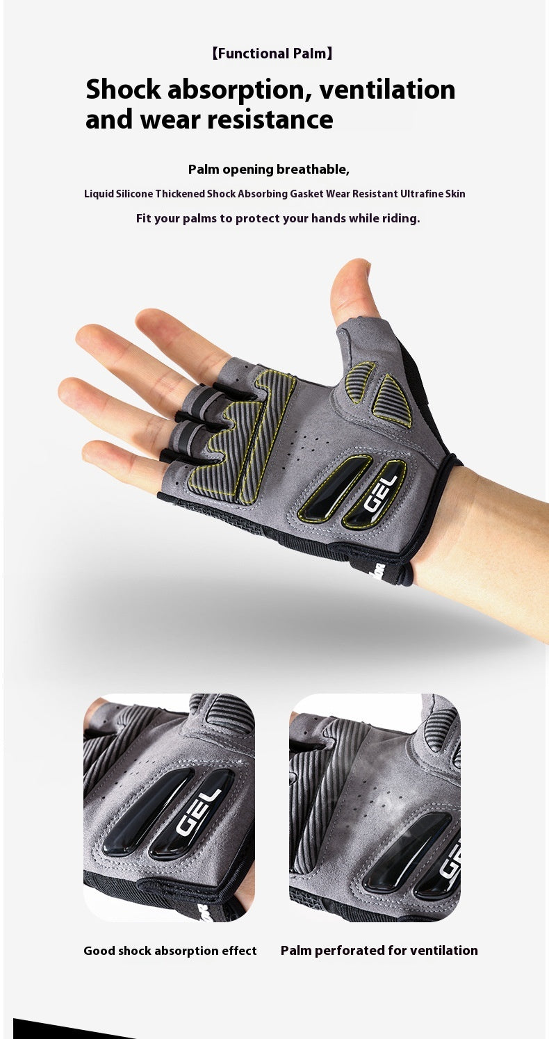 Gants de fitness de vélo de sport résistant aux chocs en silicone liquide d'équitation