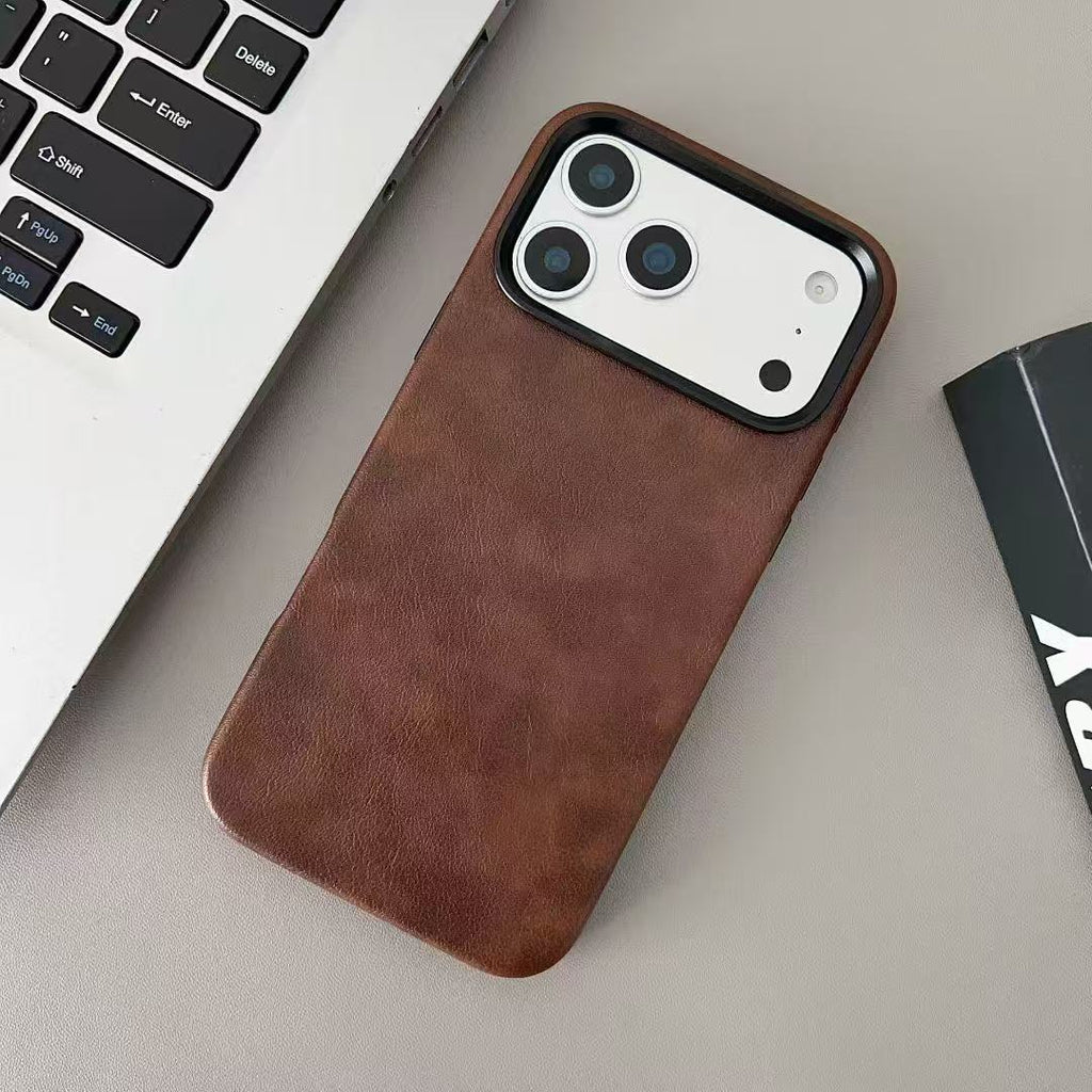Boîte de téléphone en cuir véritable magnétique Drop Proof