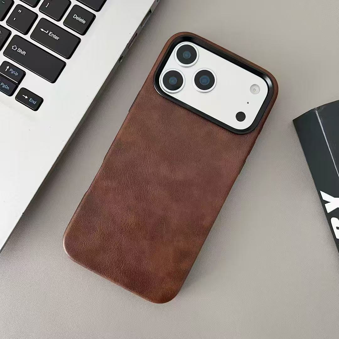 Boîte de téléphone en cuir véritable magnétique Drop Proof