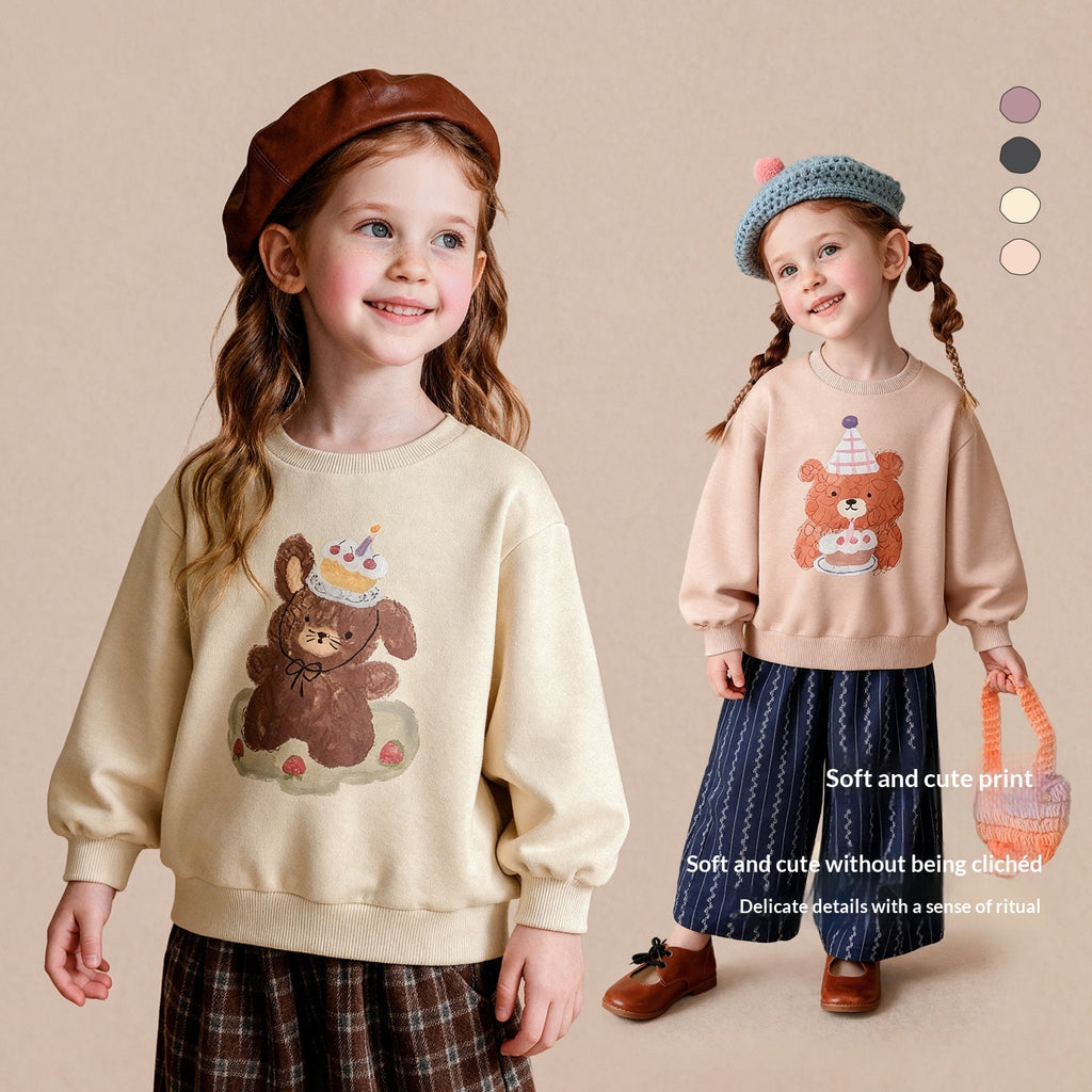 Cartoon-print Confortable Skin-friendly Simple Top Everyday