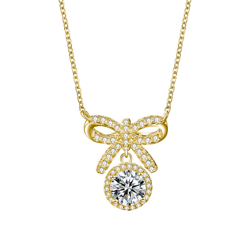 S925 Argent Sterling 1ct D Couleur VVS1 Collier d'arc en Moissanite 45cm plaqué or platine GR