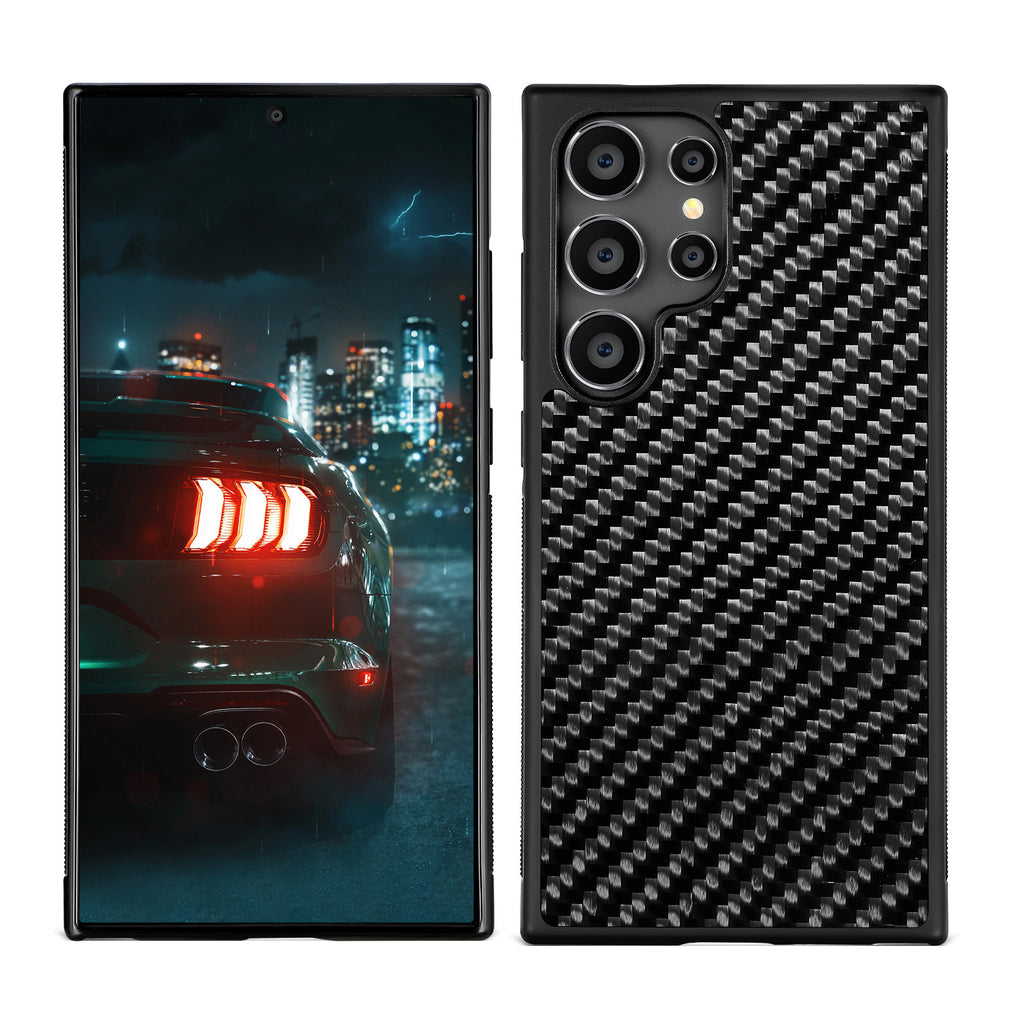 Boîtier de téléphone en fibre de carbone carré en nid d'abeille compatible avec S25 Ultra
