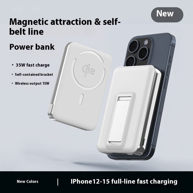 QI2 Magsafe magnétique Banque de puissance sans fil Bracket 3-en-un 15W avec câble
