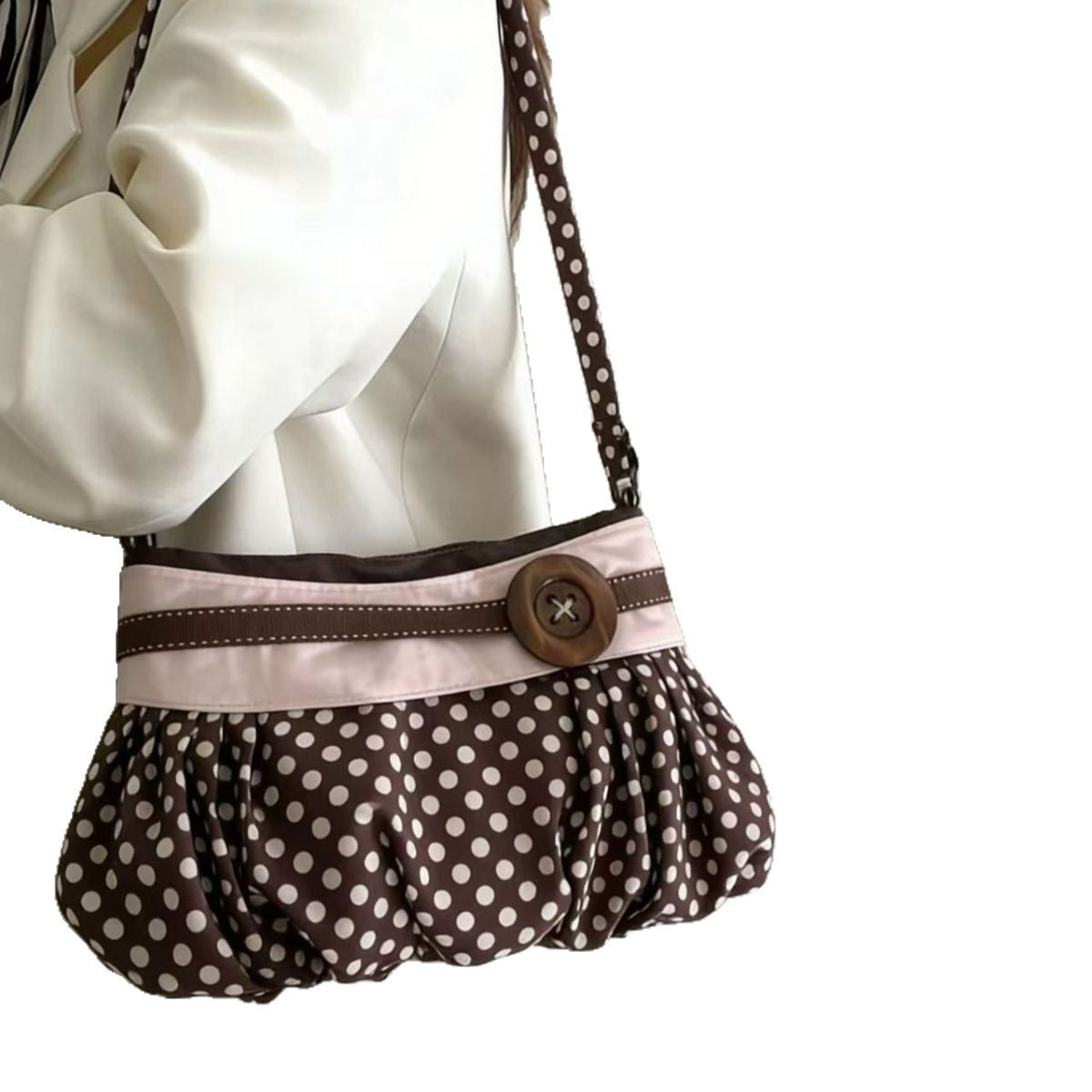 Sac sous-armure à bouton en bois Retro Polka-dot