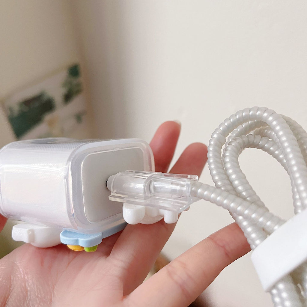 Bouchon de charge de dessin animé Couverture de protection 20W Charge rapide Winding Bite Cable Softshel