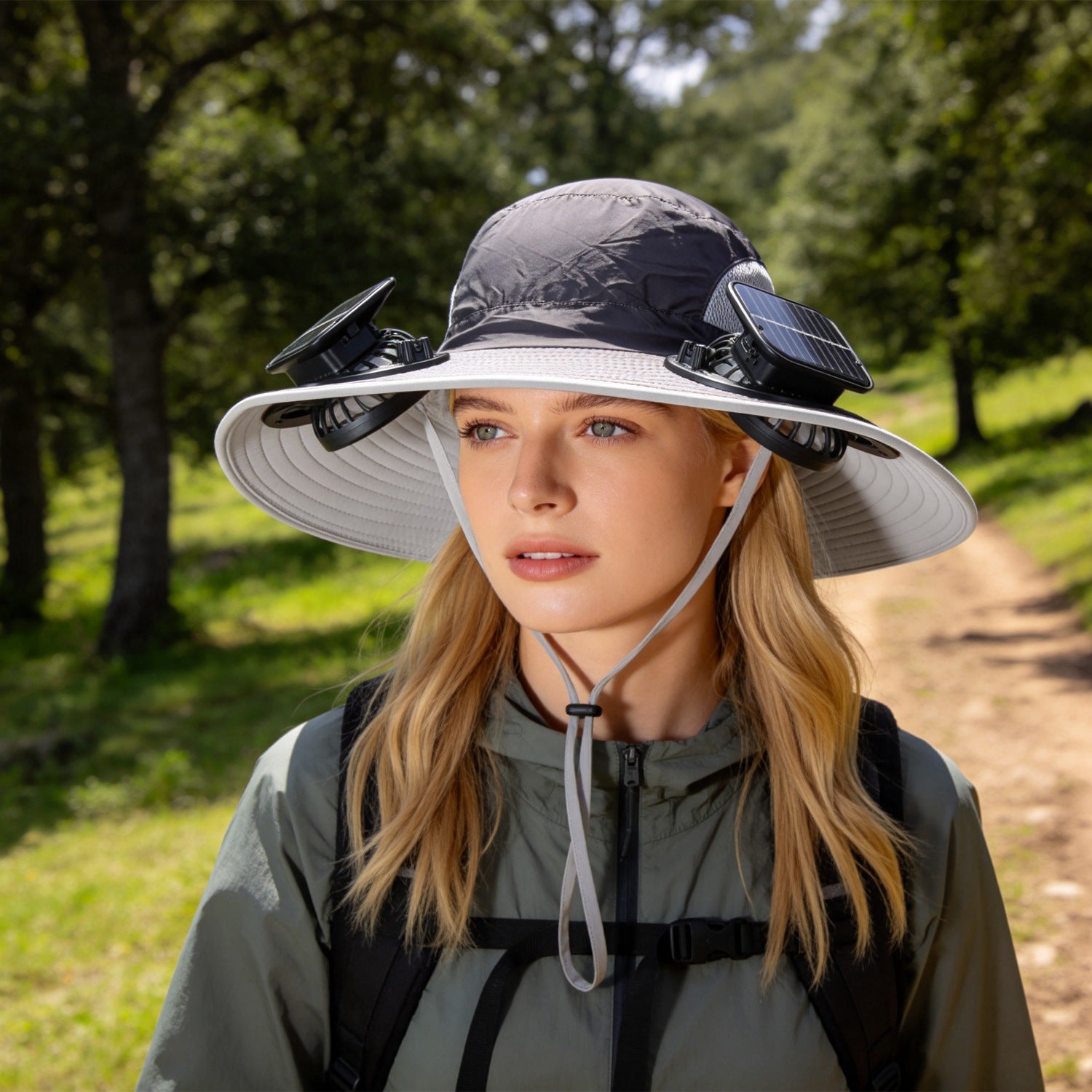 1Pc 2 En 1 Solar Fan Hat UPF50 Chapeau de soleil avec ventilateurs large Brim Chapeau de pêche avec couverture de visage Nec