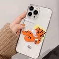 Couple mignon Tiger cas de téléphone transparent