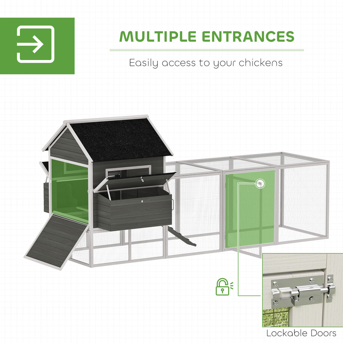 Coop de poulet en bois de 137 po pour 4-6 poulets