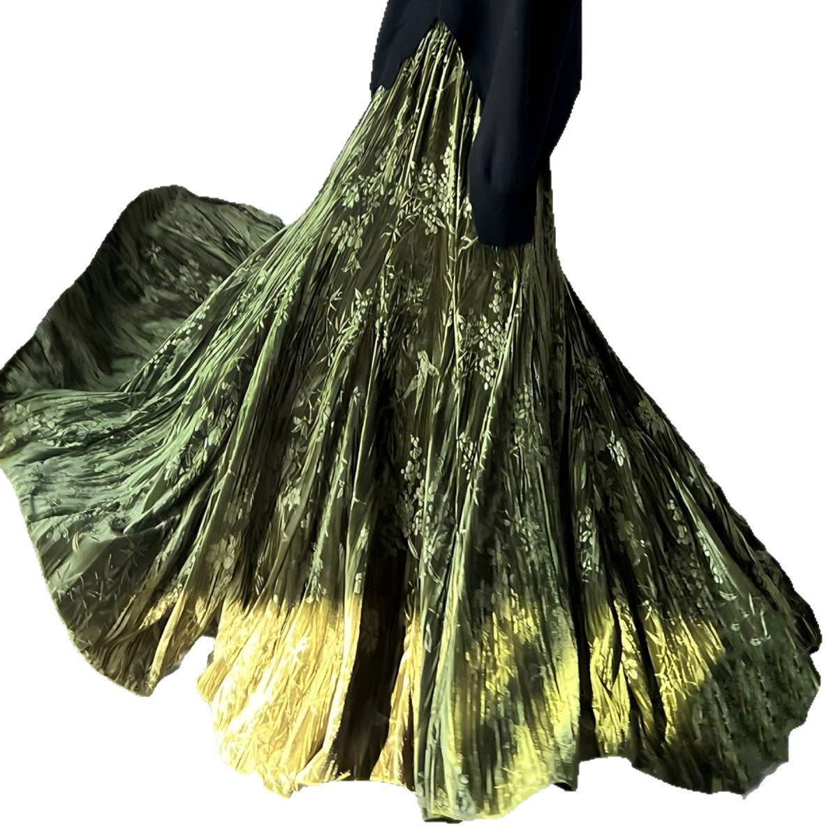 Robe de sirène émaillée vintage en couleur unie