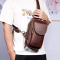 Sac croisé en cuir souple et polyvalent pour hommes