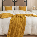Drapeau de lit en coton de couleur solide Jacquard