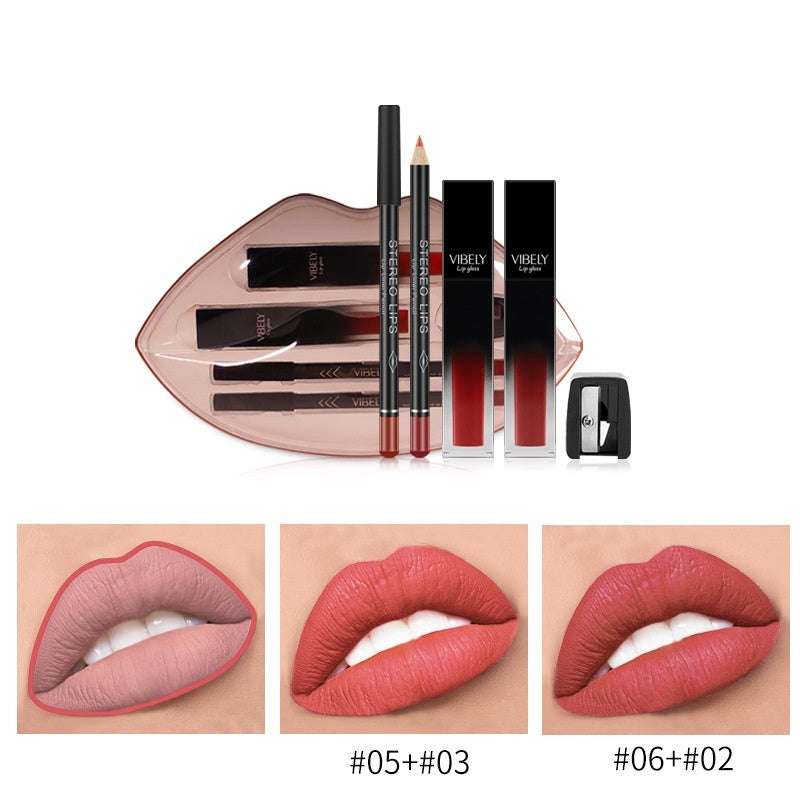 Linge de lèvre nu mat et lip Gloss Set