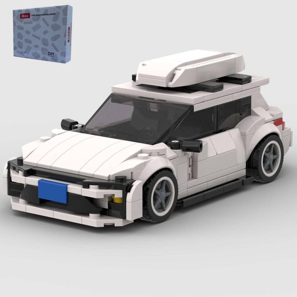 340PCS City Car White Hatchback Building Blocks with Roof Box