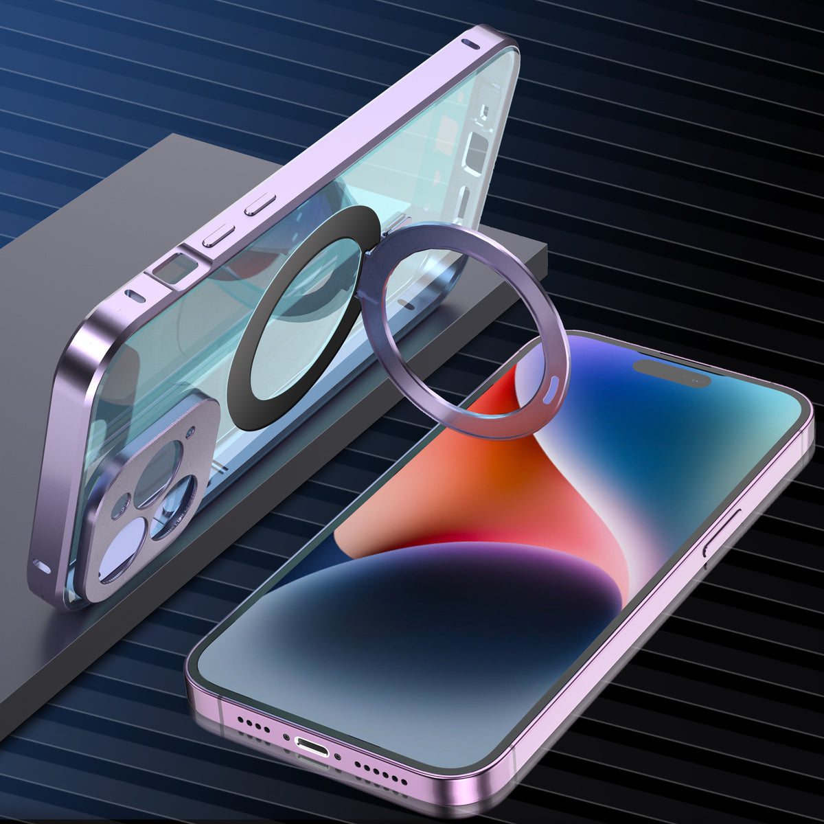 Boîtier de téléphone pliant magnétique transparent
