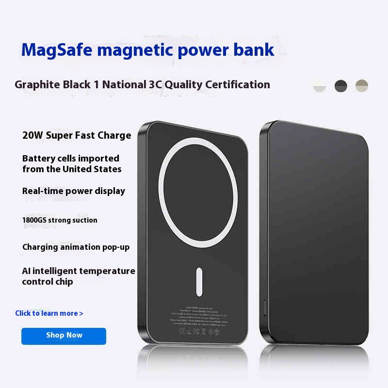 Petite banque de puissance magnétique portable de grande capacité Mini