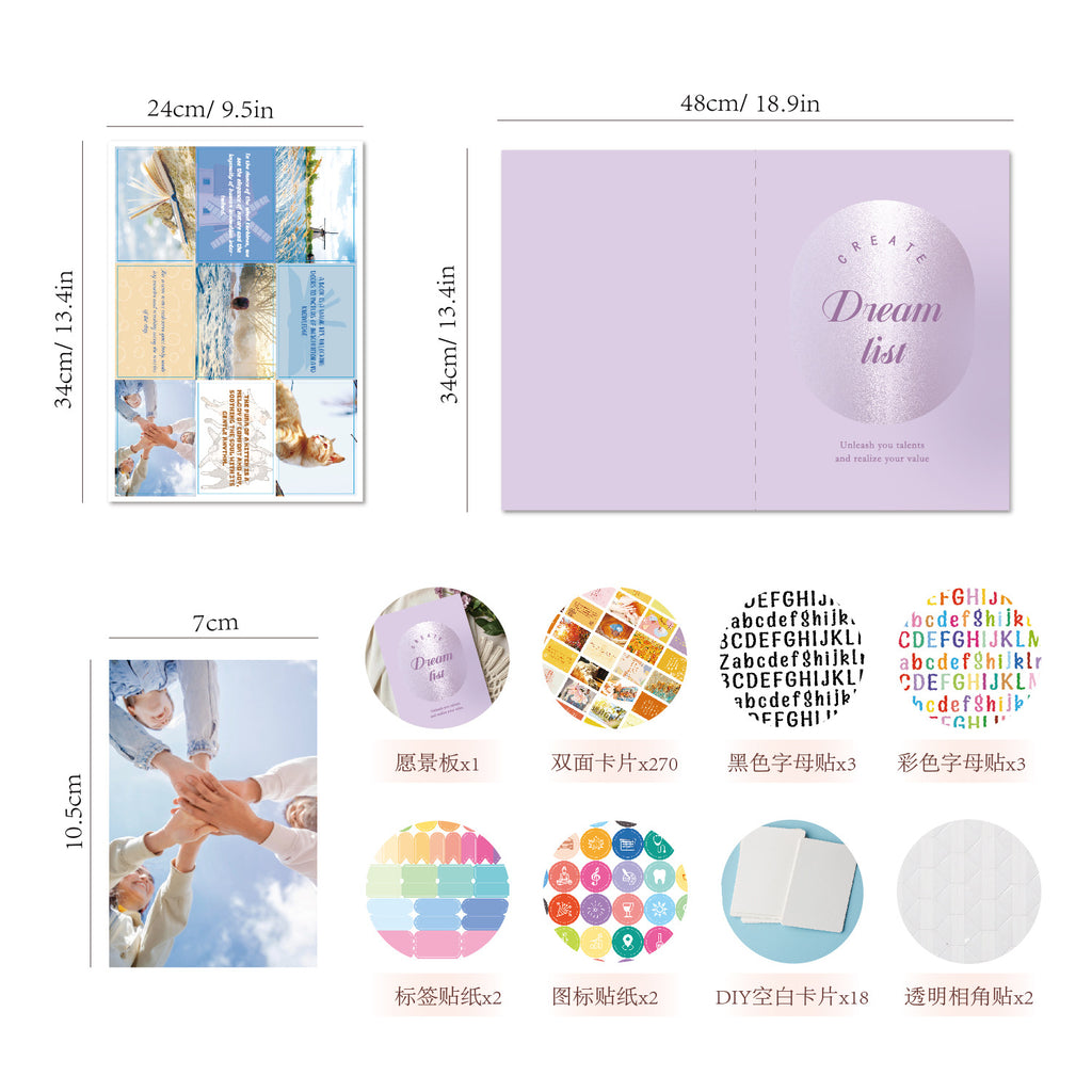 Inspirational Dream Cut lettre Sticker Vision Board Livre costume
