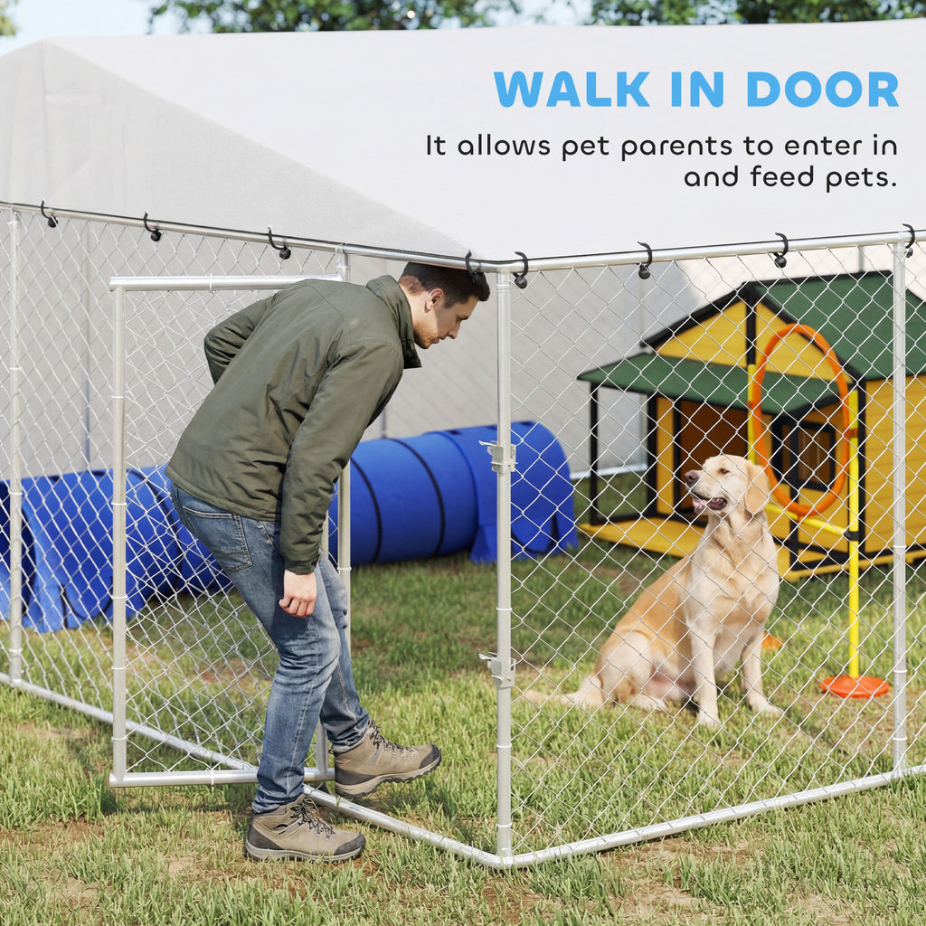 15 x 15 x 7 chien Kennel extérieur pour petits chiens moyens et grands avec toit imperméable