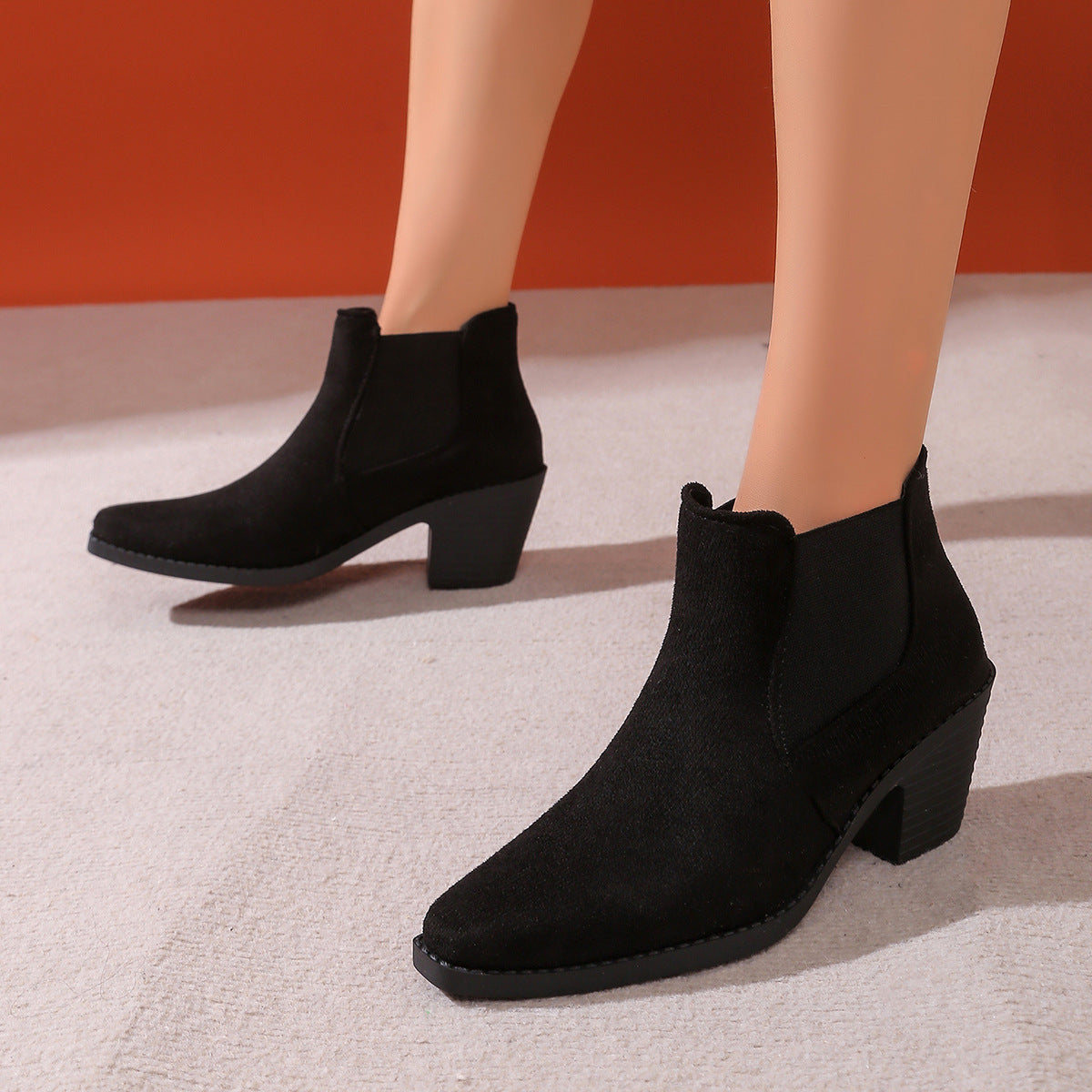 Bottes Ankle automne style britannique pour les femmes mi-longueur