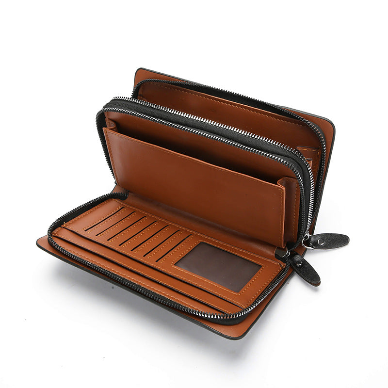Sac à main en cuir souple pour hommes de grande capacité