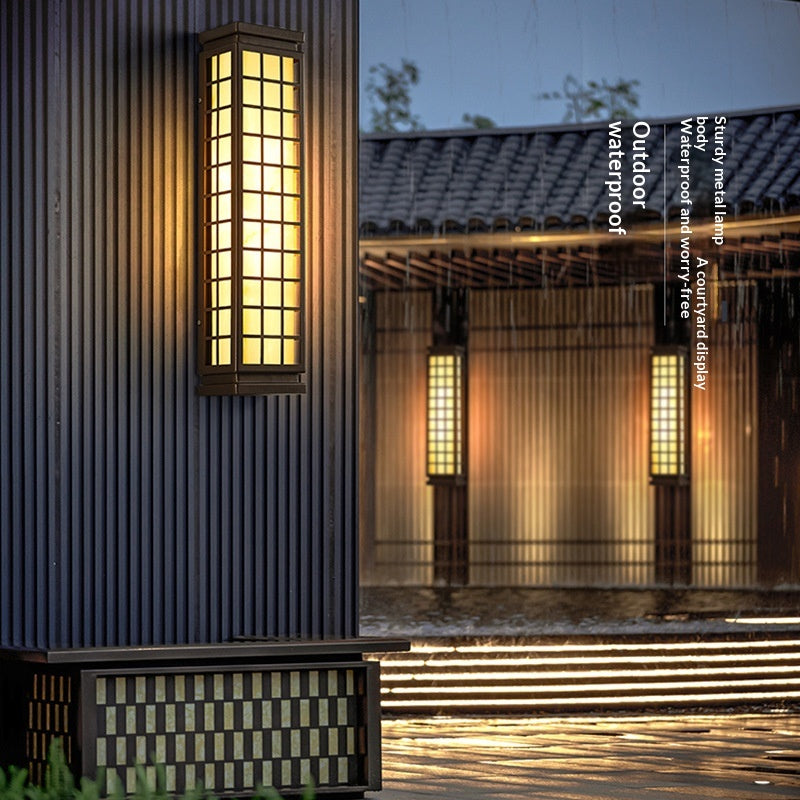 Lampe à patio imperméable à l'eau de style zen chinois à l'extérieur de Cloud Stone pour usage domestique