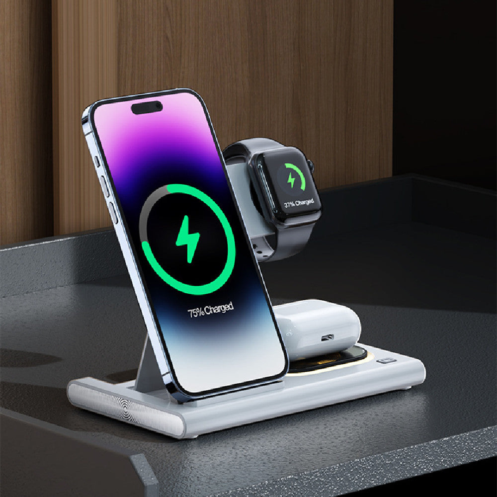 Chargeur quatre en un sans fil pliant mode