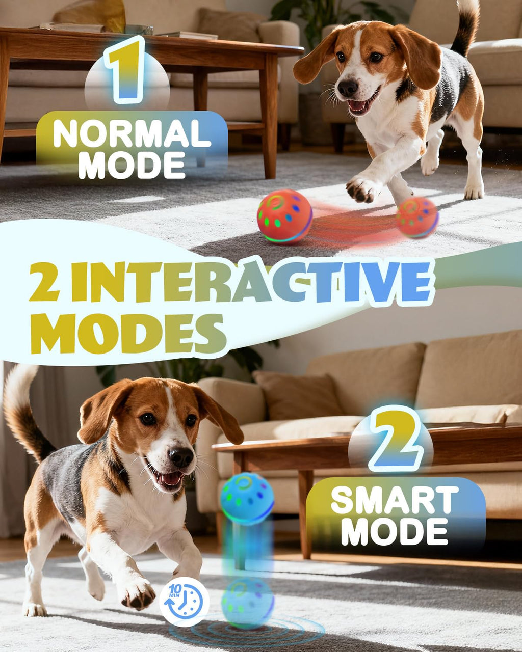 2 Pack Jouets interactifs pour chiens avec lumières