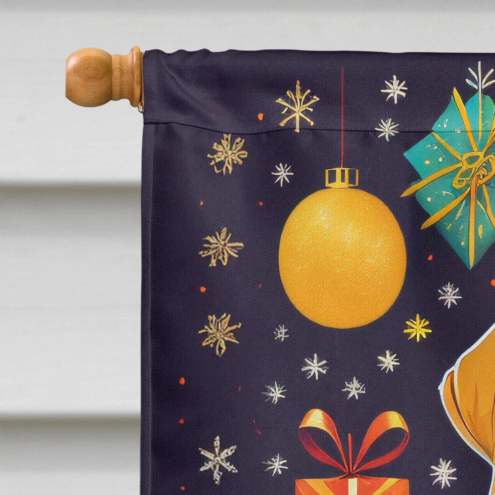 Labrador Retriever Vacances Maison de Noël Drapeau Grand Porc Manches Pole décoratif à l'extérieur
