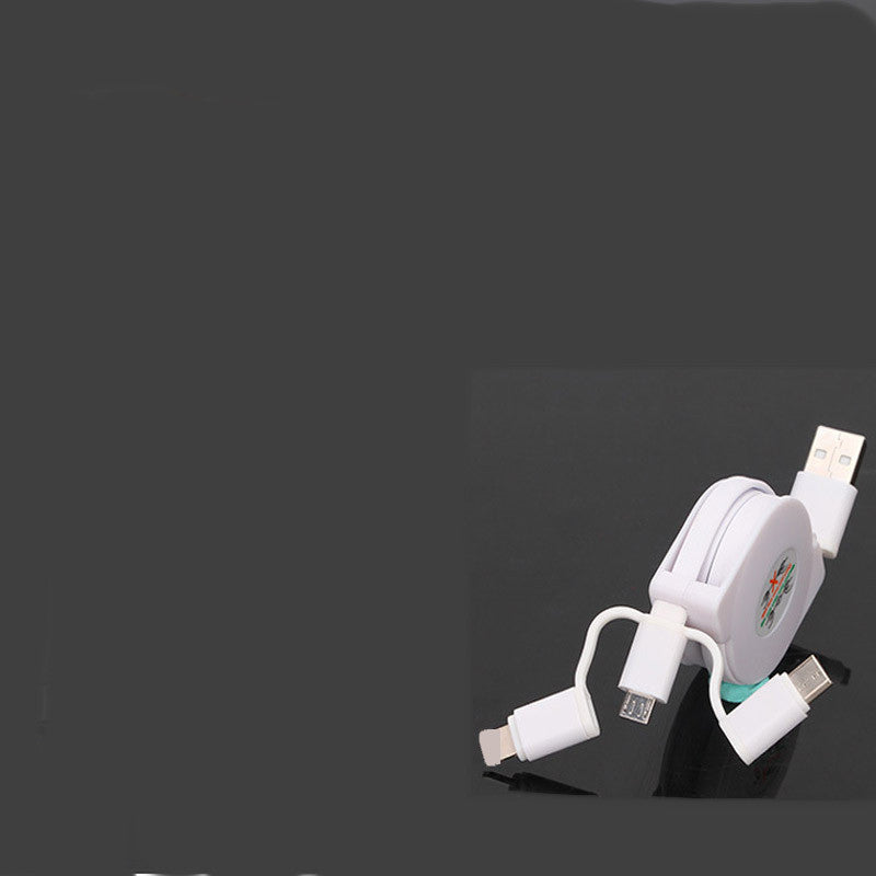 Câble de données télescopique 3-en-un Charge multi-fonctions adapté pour USB Android TYP-C