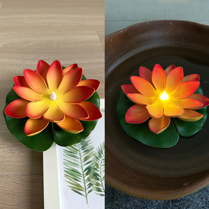 Floating eau induction Lotus coloré imperméable petite lampe de nuit