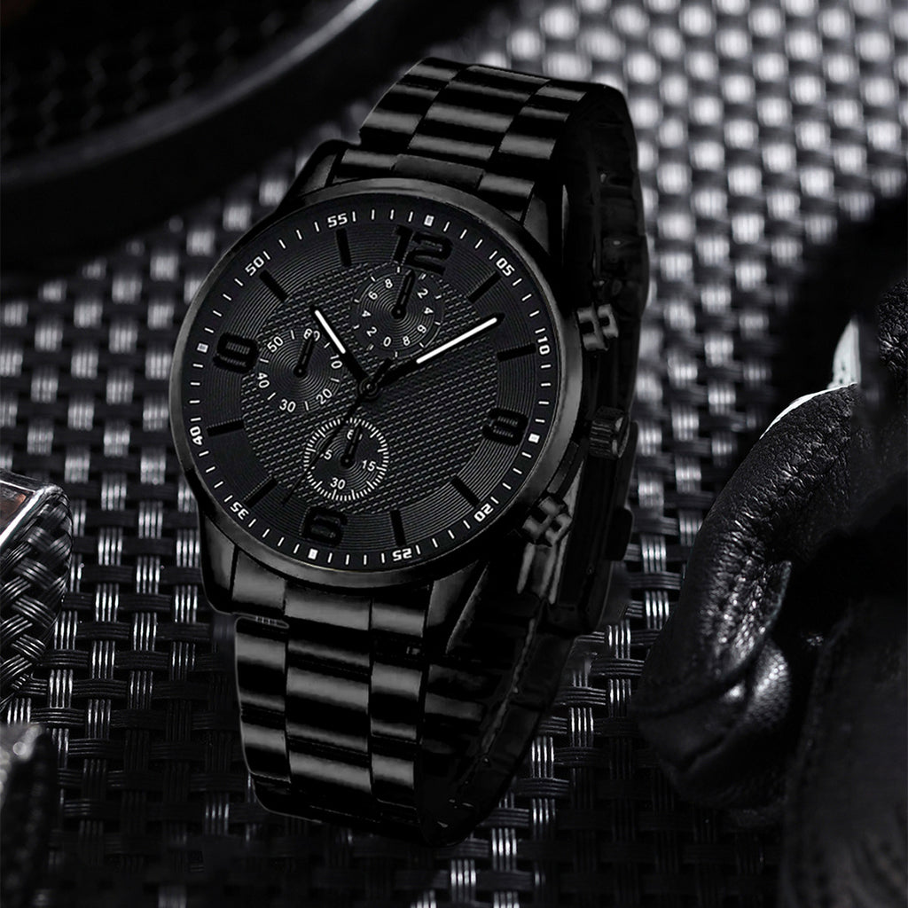 3-Eye Digital hommes bracelet de montre et collier ensemble