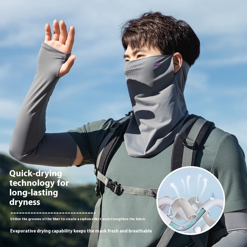 Masque du soleil Écharpe de soie de glace pleine face pour hommes